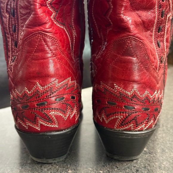 Dan Post Sidewinder Red Leather Western Cowboy Boots size 7M Womens. - Picture 8 of 9